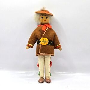 Rare VTG GROMADA WOODEN DOLL Boy IN A TRADITIONAL COSTUME 8"H Poland Collectible